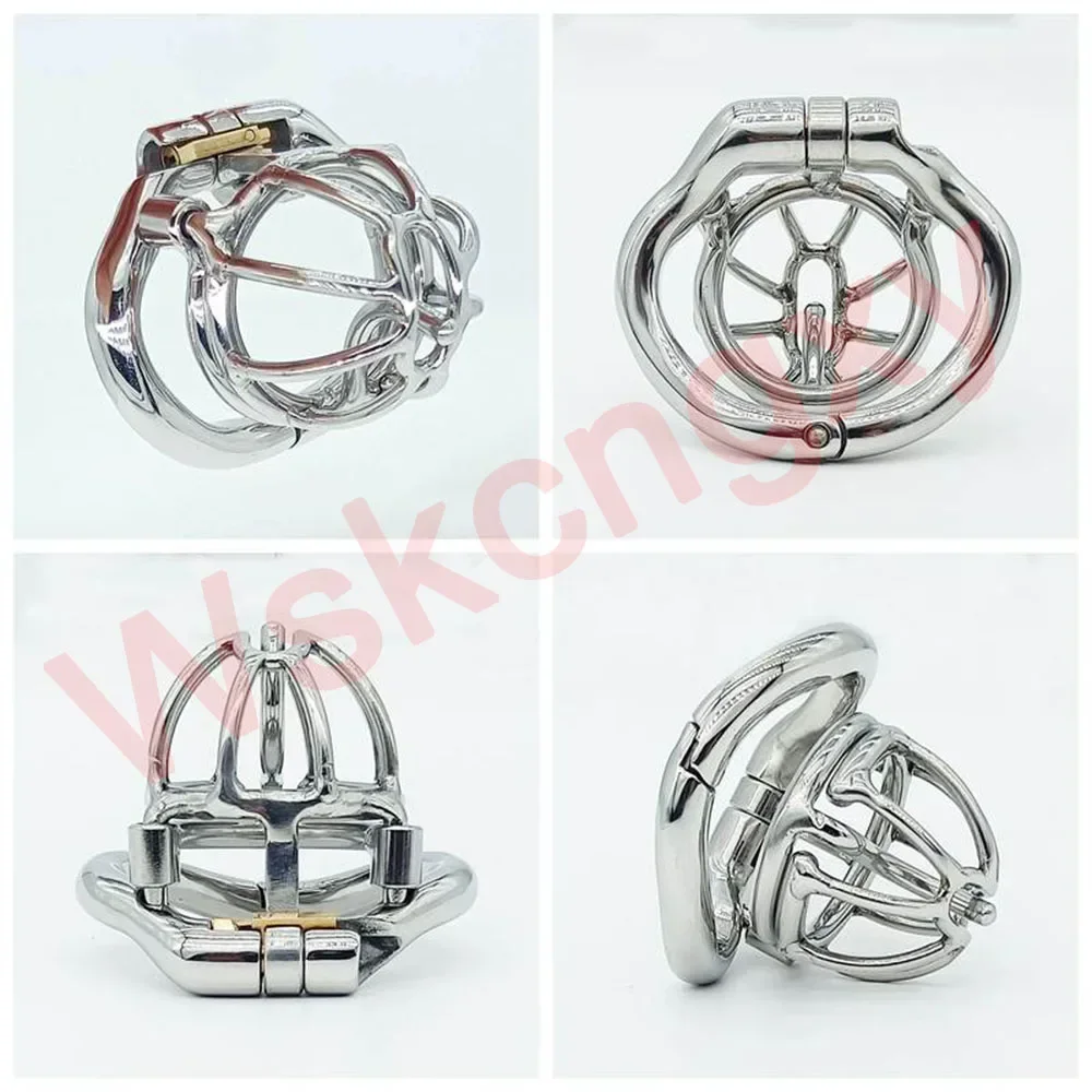 Stainless Steel Male Chastity Device With Removable PA Puncture Cock Cage Penis Ring Sex Toys For Men Erotic Urethral Lock Penis Chastity Cage Chastity Lock Sex Toy Chastity Cage Accessory Penis Cock Ring