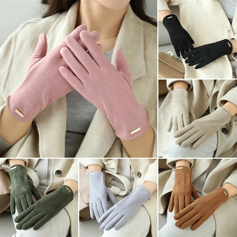 

Модные женские перчатки, женские зимние винтажные теплые ветрозащитные перчатки для вождения с сенсорным экраном, рукавицы, Прямая поставка, велосипедные варежки