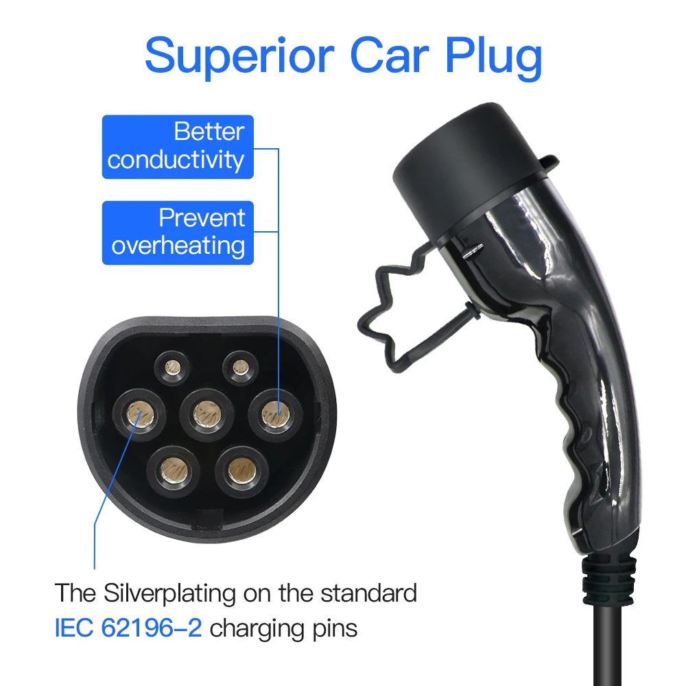 KOLANKY EV  ̺,  ڵ PHEV ڵ, 4M Ÿ 2 IEC 62196 EVSE  ̼, - ÷, 32A, 22KW, 3P
