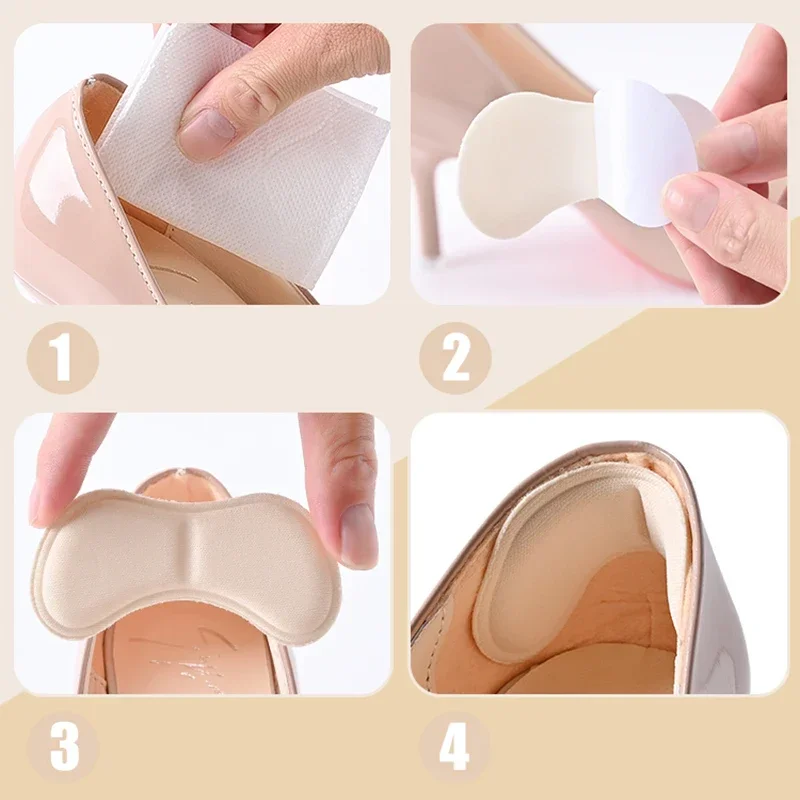 Anti-wear Heel Insoles Pads 4 PairsPatch Pain Relief Cushion Feet Care Heel Protector Adhesive Back Sticker Shoes Insert Insole