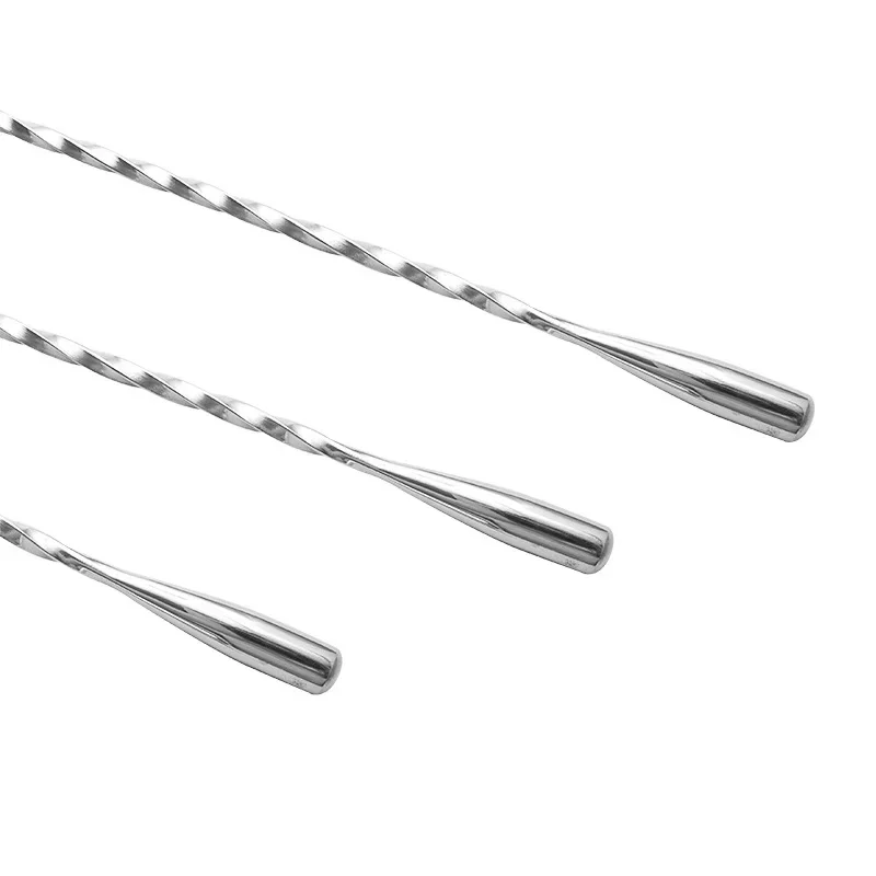 20/30/40cm Stainless Steel Stir Bar Spoon Mixing Ounces Cocktail Spoon Spiral Pattern Bartender Tools Teadrop Bar Tool cocktail spoon cocktail stir sticks