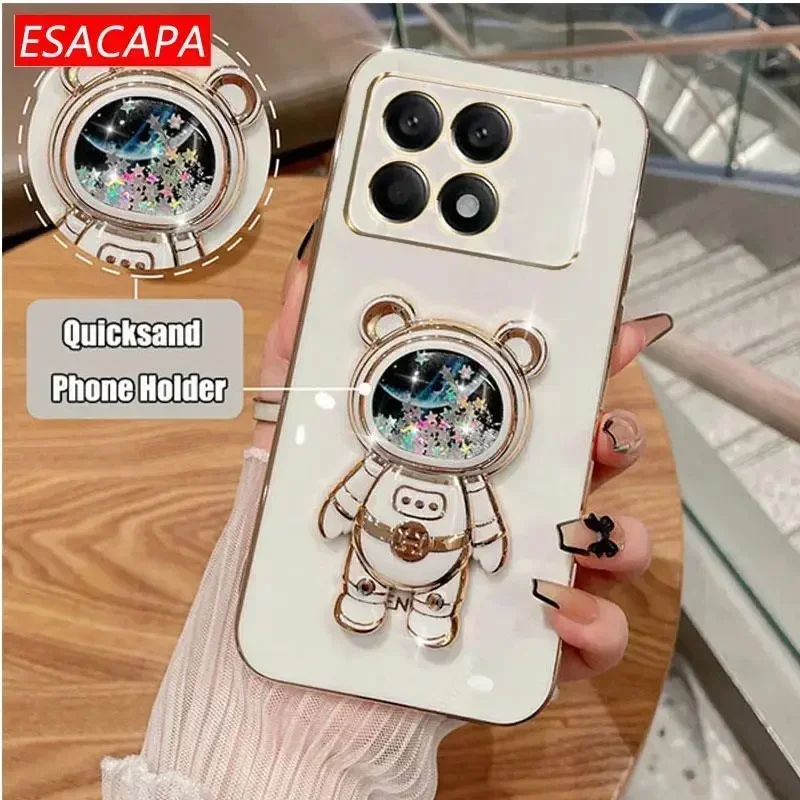 Astronaut Quicksand Plating Soft TPU Shockproof Bumper Case