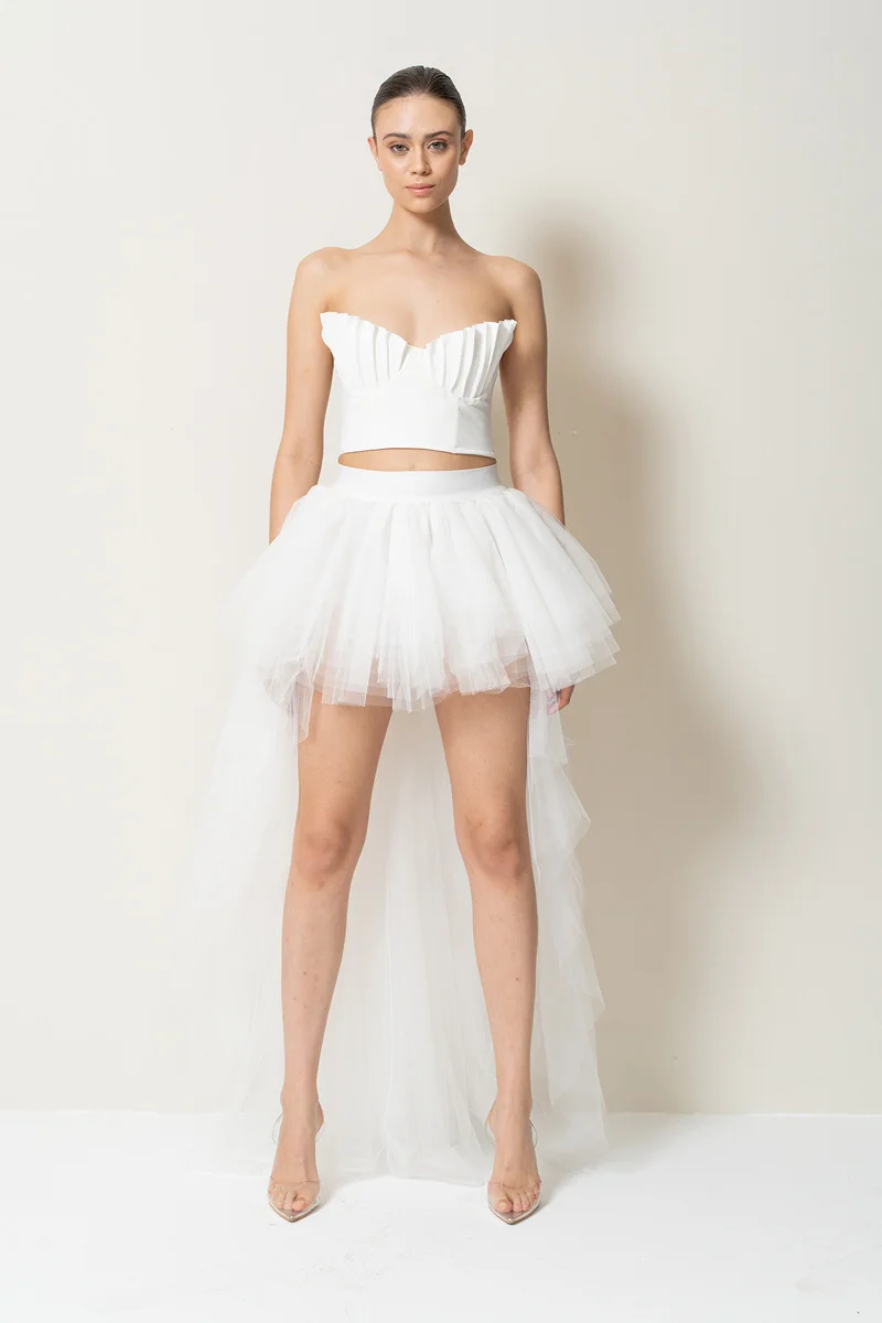 Bridal Petticoat Waist Cinching Flattering Long Tulle Skirt Adult Waves Underskirt Cocktail TUTU Skirt Goth