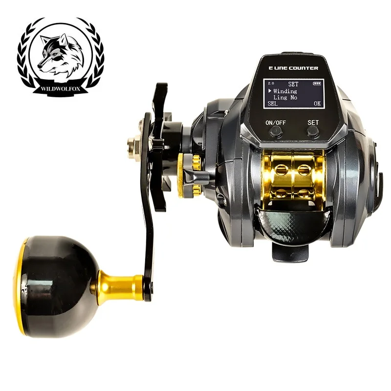 

WILDWOLFOX Digital Casting Reel with USB Charge Metal Spool Locate Water Layer Fishing Reel 10KG Brake Smooth Operation