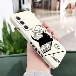 Stylish Tabletop Cat-Themed Phone Case for Samsung A14 4G(5G) (White)