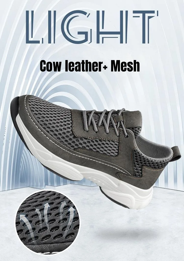 PDEP Summer Height Increasing Shoes for Men Mesh Breathable Invisible Inner Lift 8CM Soft Casual Sport Sneakers Sapatos