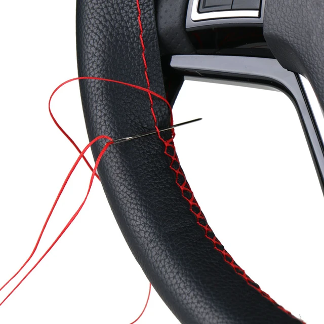 DIY Lenkrad Abdeckungen/Weiche Faser Leder geflecht auf die lenkung-rad von  Auto Mit Nadel und Faden innen zubehör - AliExpress