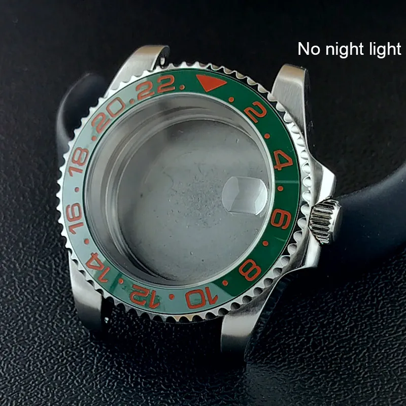 40MM Sapphire Glass GMT Bidirectional Rotation Watch Case with Accessories