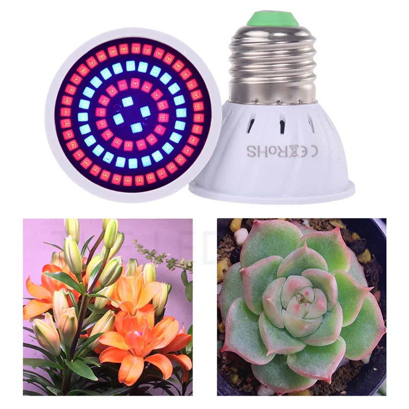 300LED 풀 스펙트럼 E27 220V, 더 빠른 LED 성장 조명 스폿 램프, UV IR 레드 블루, 꽃 식물 수경 재배 전구용, 60 80 200