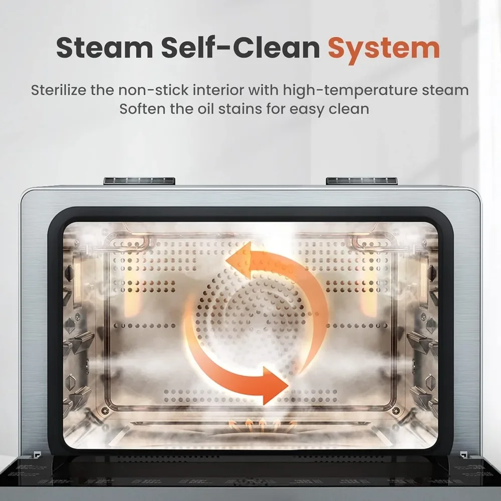 4-in-1 Countertop Convection Steam Oven, Air Fryer, Dehydrator with True Convection Bake, Steam-Bake, Broil, 40 5