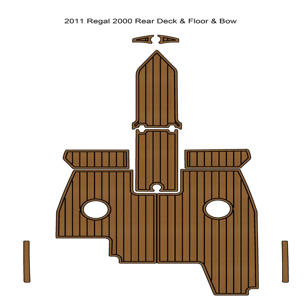 2011 Re-gal 2000 Cockpit Pad Boat EVA Foam Faux Teak Deck Floor Mat Flooring SeaDek MarineMat Style Self Adhesive