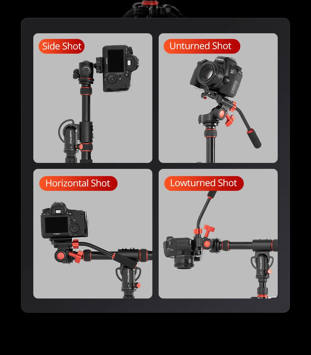 GM104 106cm Aluminium Alloy Tripod Extended Crossbar Adjusted Multi-Angle Shooti