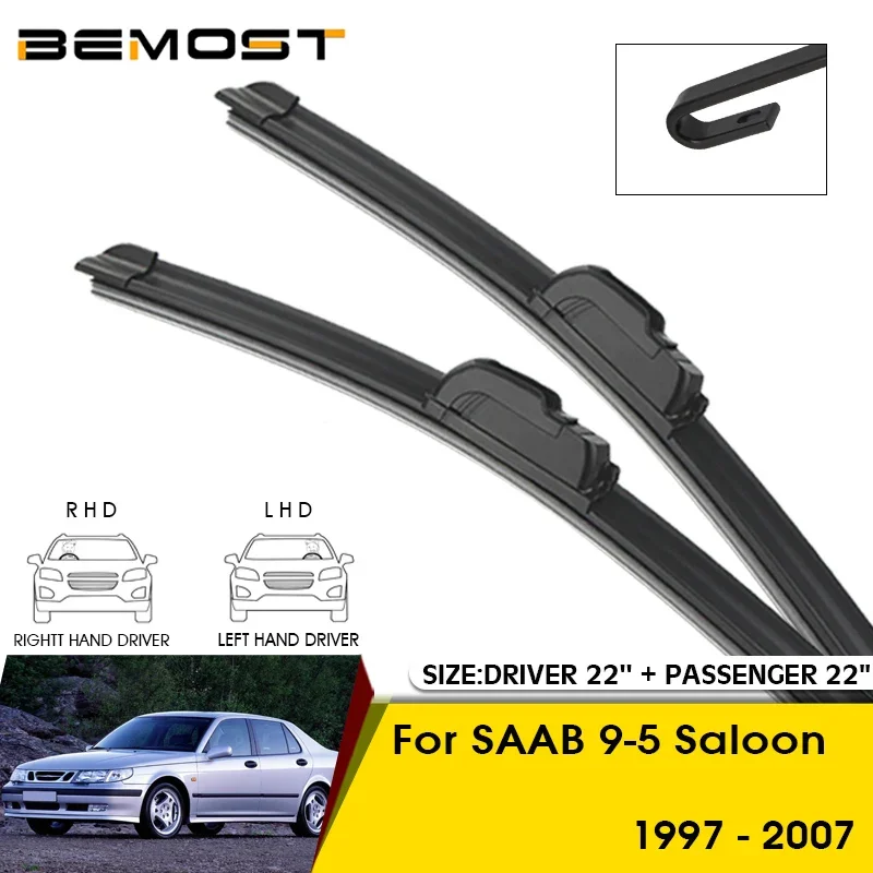 

Автомобильные щетки стеклоочистителя для SAAB 9-5 Saloon 1997-2007, лобовое стекло, лобовое стекло, лобовые стеклоочистители 22 + 22 дюйма, автомобильные аксессуары