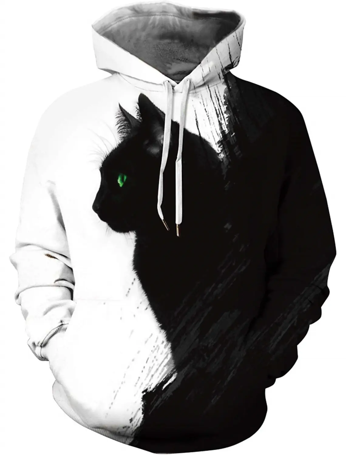 thumbnail image 1 of 2024 Nueva moda casual diaria 3D impreso gato gato patrón geométrico suéter pareja sudadera es cómoda y fácil de usar, 1 of 4
