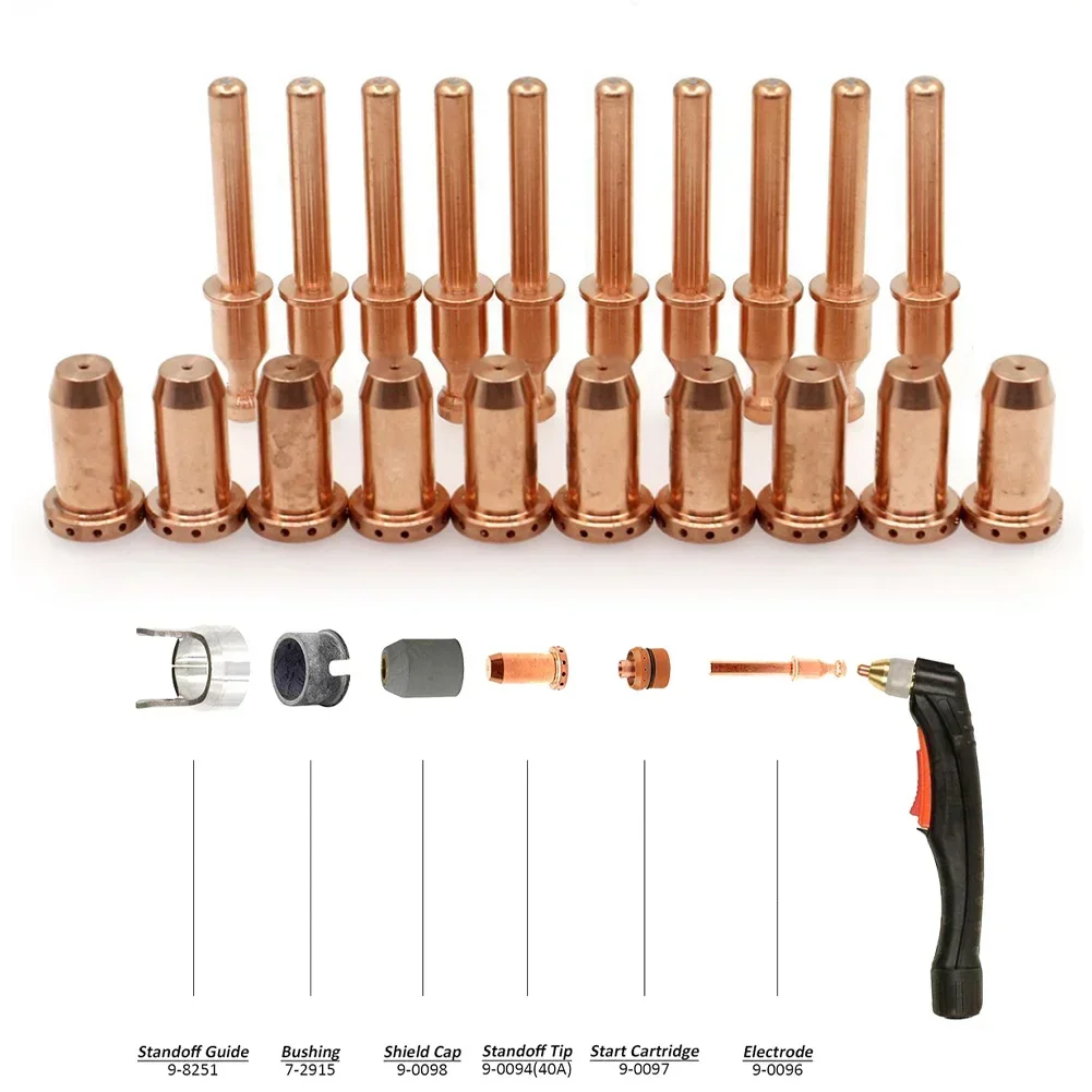 20 Pcs 9-0096 Plasma Electrode 9-0094 Soldering Nozzle Tips For SL40 Torch Cutter Welding Equipment Soldering Accessories