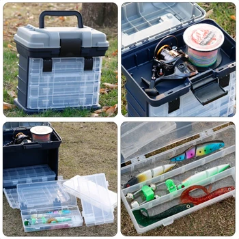 Fishing Tackle Box 4 Layers Fishing Box Sea Boat Portable Fishing Accessory Case with Handle Fishing Tackle pesca 6