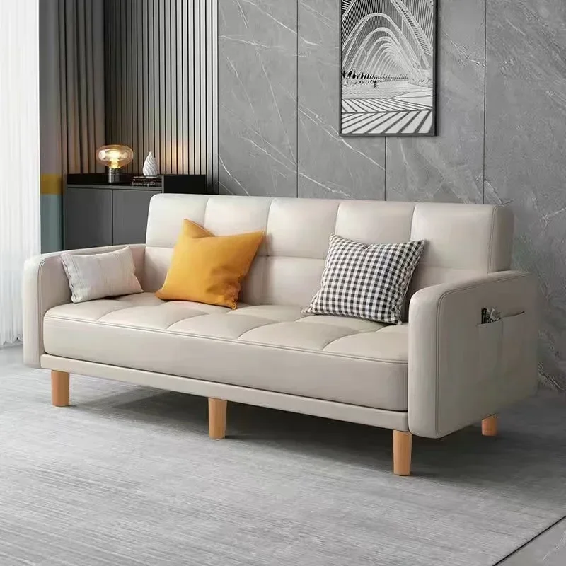 Sofa living room Small apartment rental room Folding sofa bed Single double bedroom Simple modern apartment Fabric sofa - Image 5