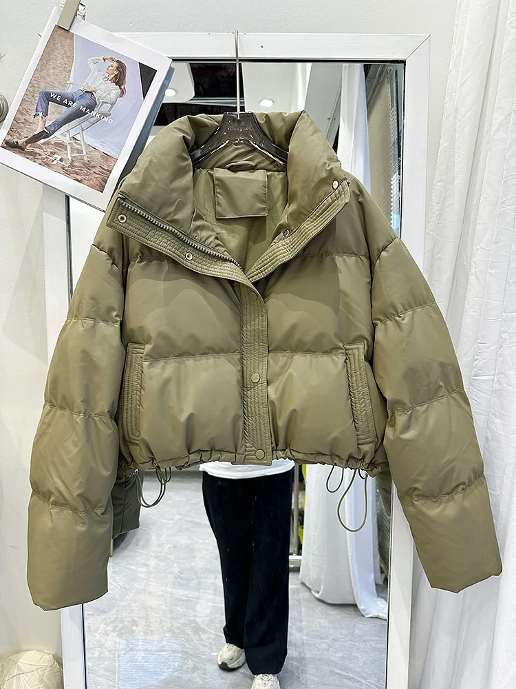 Winter Pu Leather Down Cotton Jacket Women Short Parkas 2025 New Cotton-Padded Jacket Women Warm Thick Cotton Coat Women Outwear