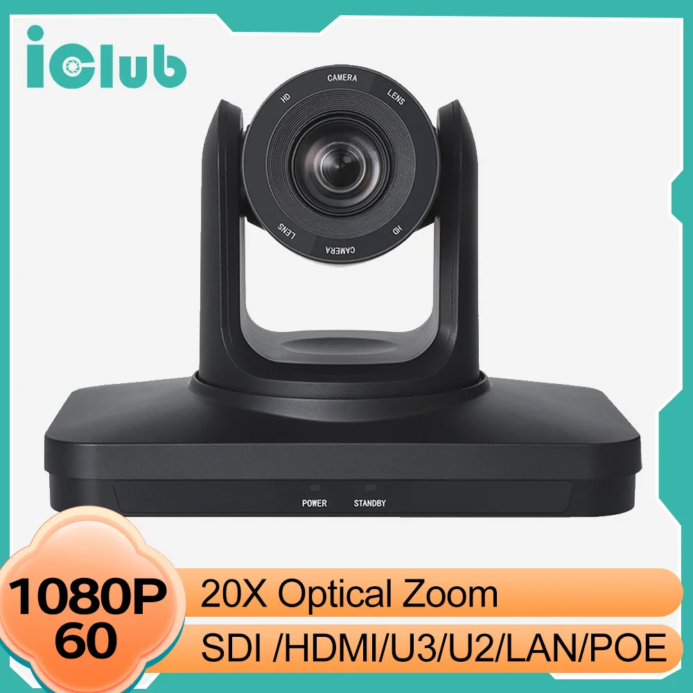 PTZ Video Conference Camera HDMI 20x Optical Zoom 3G-SDI USB3.0 IP Live Streaming Camera Support POE for Church,Business,Events
