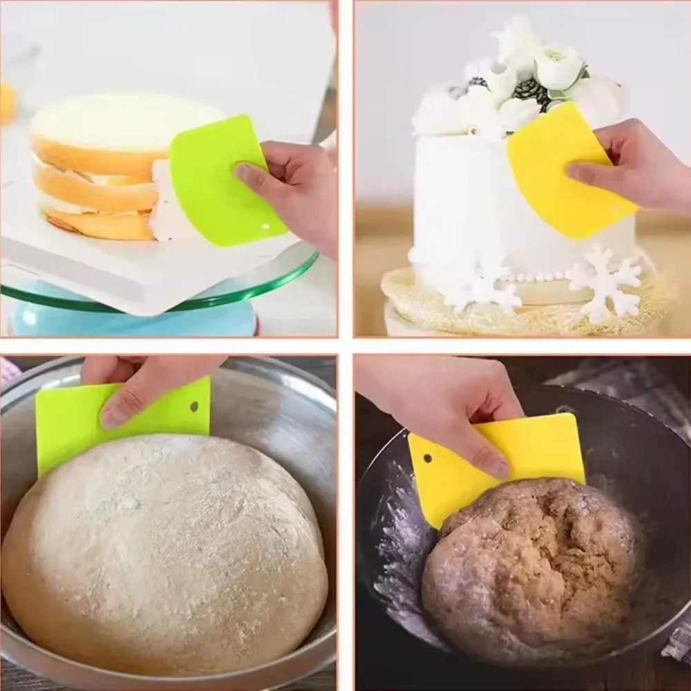Dough Scraper Spatula Easy To Store Silicone Material Cake Cream Baked Bread Household Smooth Edge Spatula Baking Pastry Tools cream spatula silicone spatula dough scraper cake scraper silicone scraper cake spatula kitchen spatula silicone cookware