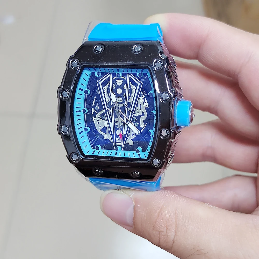 Luxury Quartz Men’s Wristwatch Male Watch for Man Watches Non-Mechanical Trend Automatic Calendar Hollow Dial Waterproof Clock