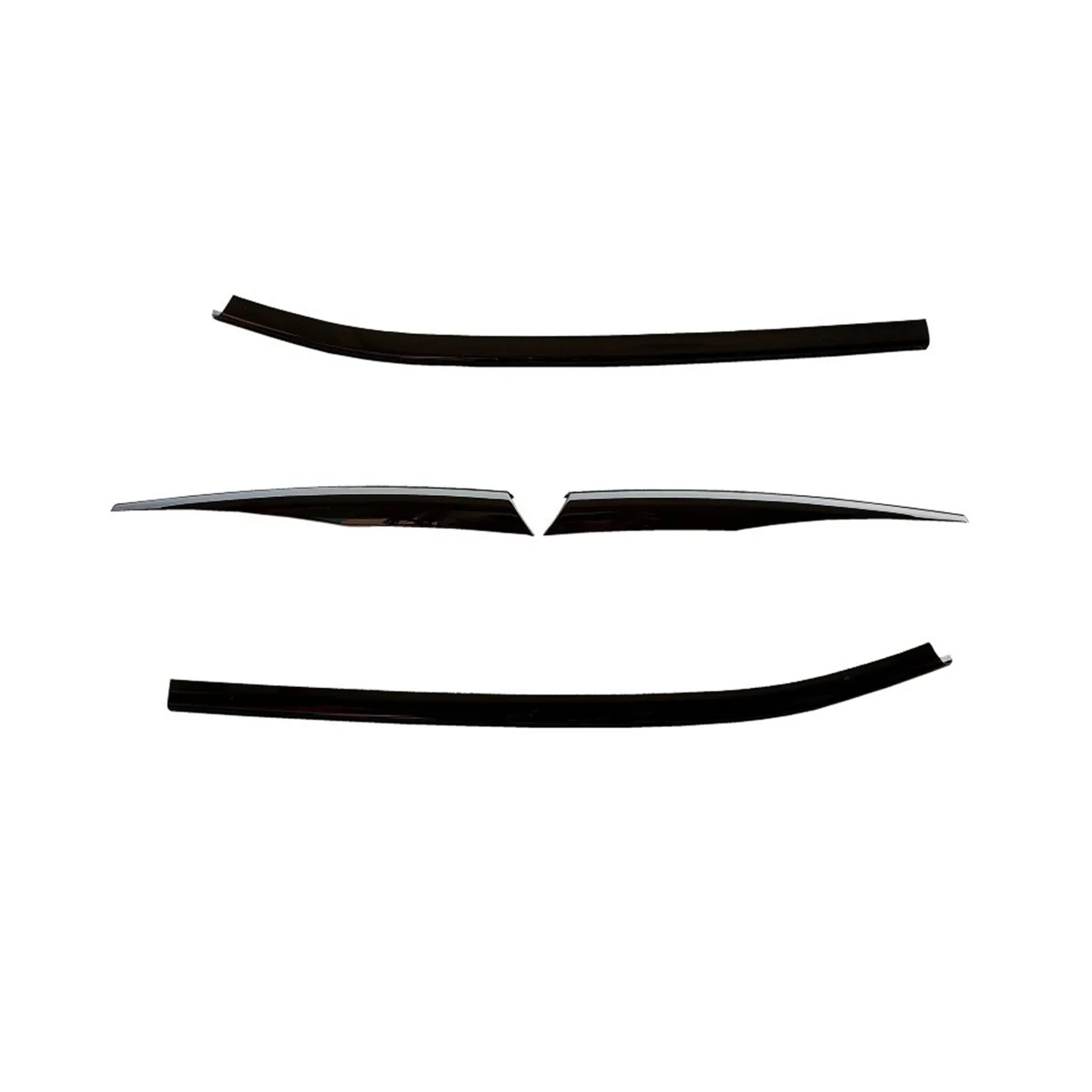 Car Glossy Black Under Front Center Grille Grill Moulding Strips Fog