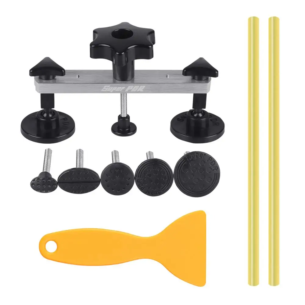 

Super pdr car dent puller tool small kit car dent hail damge repair tool pulling bridge glue sticks dent remove kit