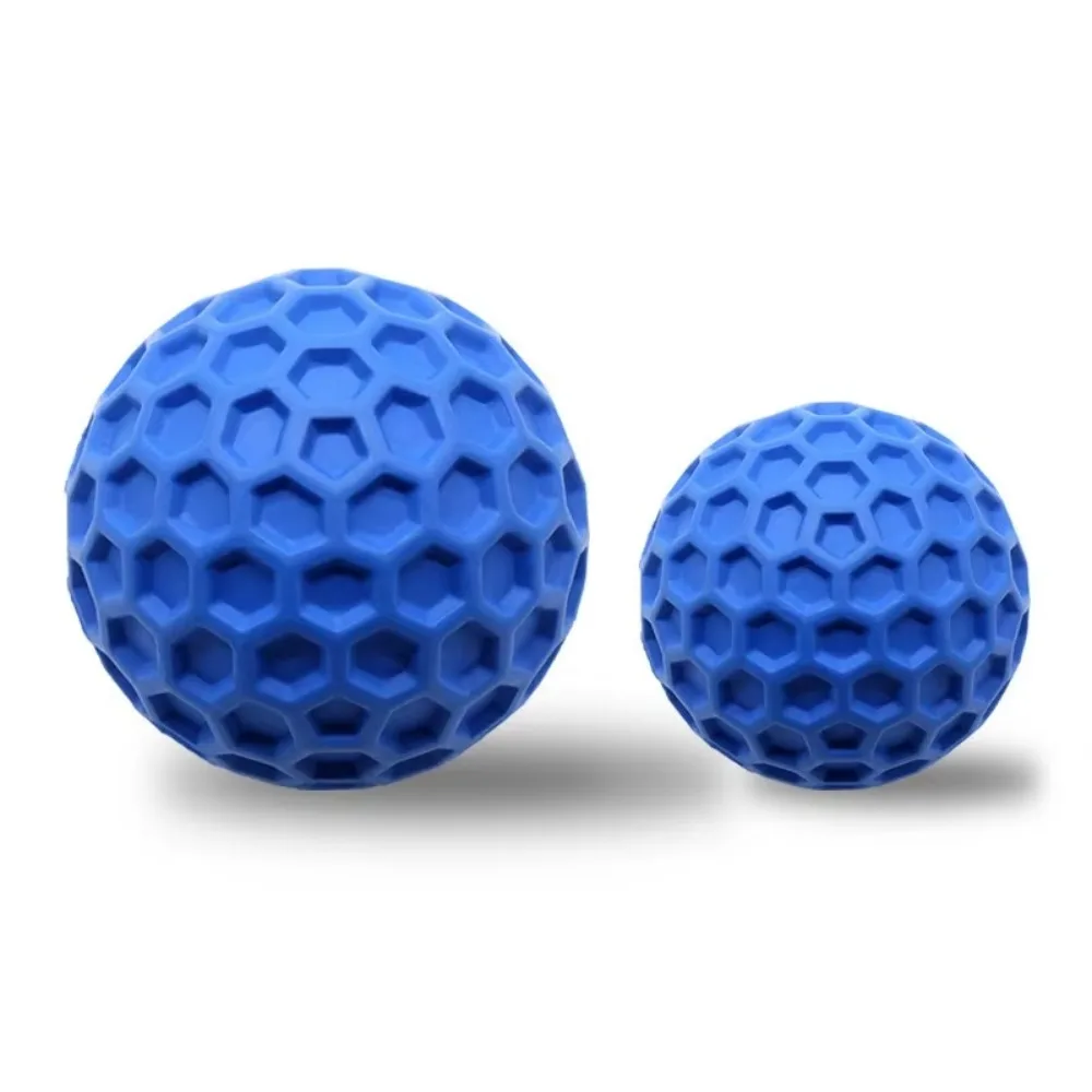 New Dog Toys Bite Resistant Interactive Throwing Sound Honeycomb Balls Natural Rubber Teething Clean Teeth Toys Pet Products 6