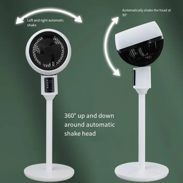 Shaking Head Air Circulation Fan Household Electric Fan Turbine Quiet Convection Vertical Fan Remote Control Timing Floor 3