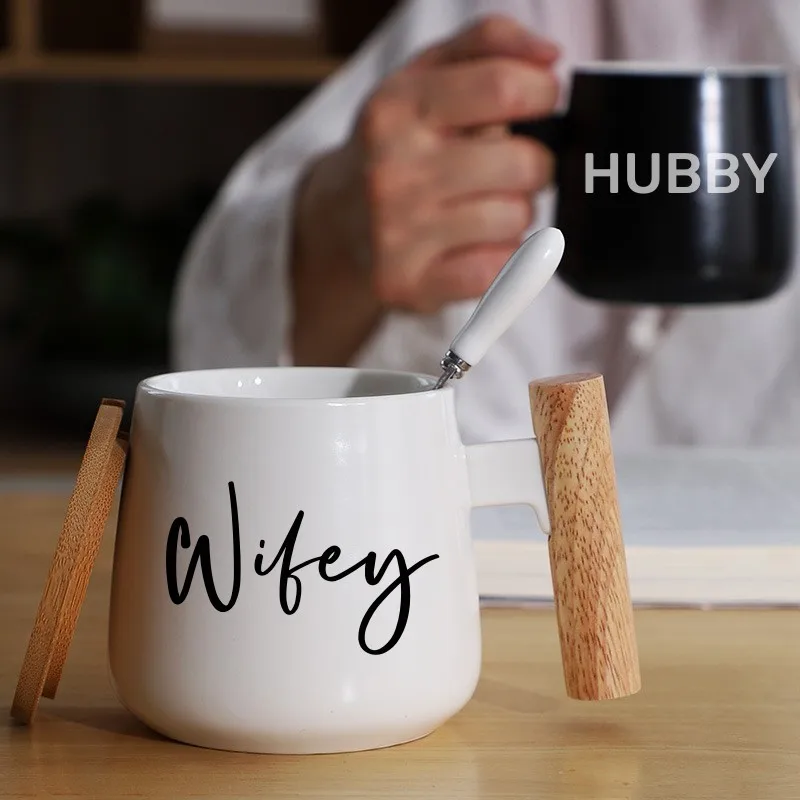 

Керамическая кофейная кружка Wifey/Hubby для дома и офиса, чашка для воды для пары, Креативные Свадебные подарки, свадебное украшение, свадебный душ