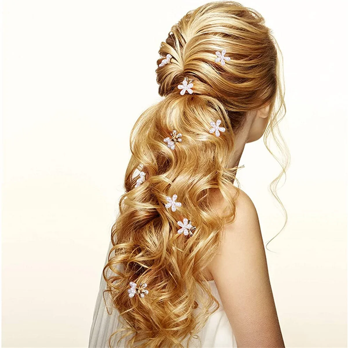 10 Pcs 꽃 디자인, 달콤한 인공 Bangs 클립 여자 여자를위한 장식 헤어 액세서리와 작은 미니 진주 발톱 클립