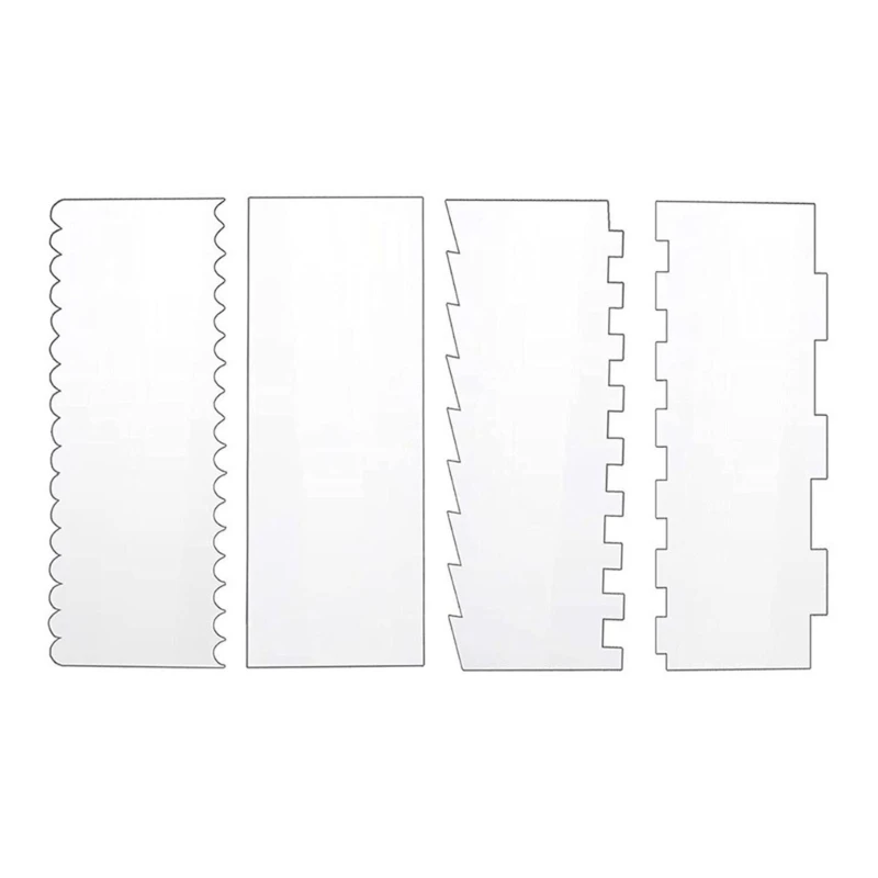 

Набор из 4 универсальных скребков для торта. Лопатки для торта. Инструменты для украшения торта. Инструменты для украшения и