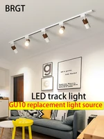 BRGT Led Track Light GU10 Bulb Rails Spot COB Lighting Fixture Aluminum Ceiling Lamps Whole Set 110V 220V For Clothing Shop Home 2
