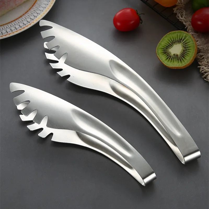 1Pcs Stainless Steel Toothed Noodle Clip Multifunctional Pasta Spaghetti Tongs Food Clips Cookware Kitchen Accessories for Gifts