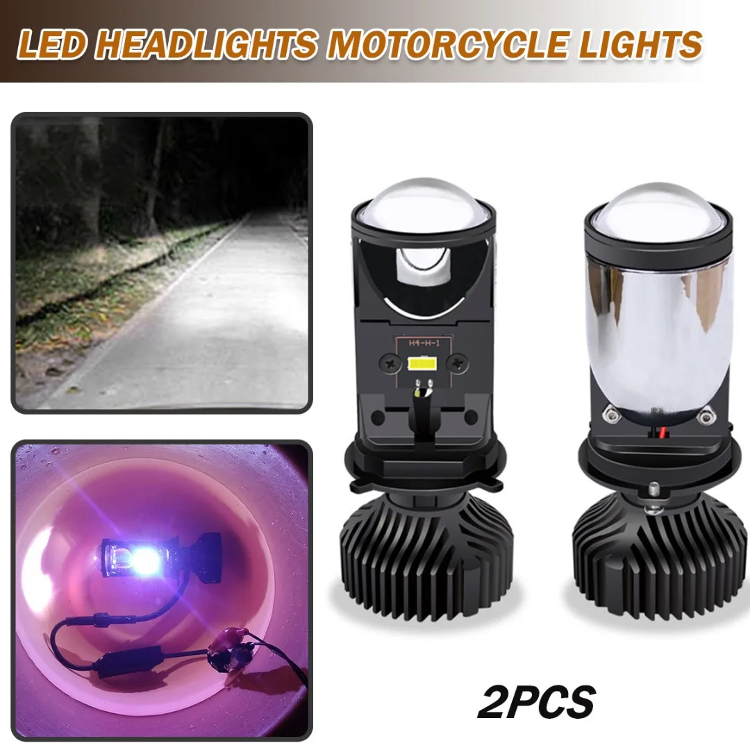 

2pcs 110W/Pair Car Headlight Bulbs H4 Mini LED Projector Len Headlamps 6500K White Automobile High/Low Beam Conversion Kit