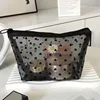 1PCS Transparent Make Up Bag for Women Girl Travel Storage Wash Bag Makeup Organizer Case Pouch  Love Heart Mesh Cosmetic Bag 1