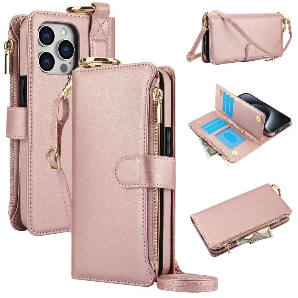 Versatile Ring Card Holder Wallet Crossbody Phone Case