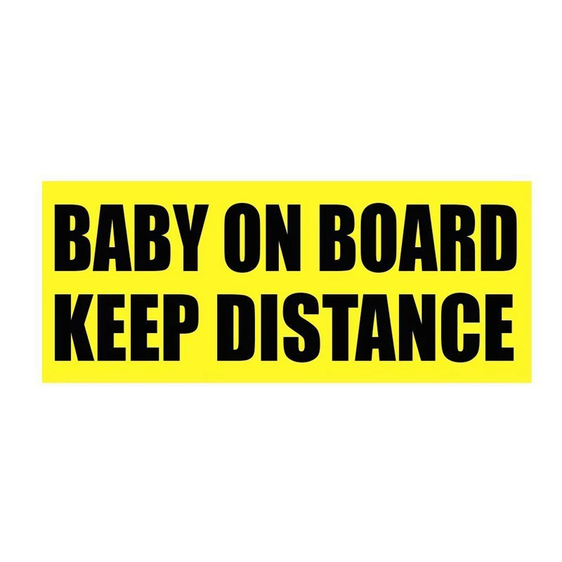 

BABY ON BOARD KEEP DISTANCE Warning Car Sticker Vinyl Waterproof Decal PVC Auto Molding Decoration 14.1X5.8CM
