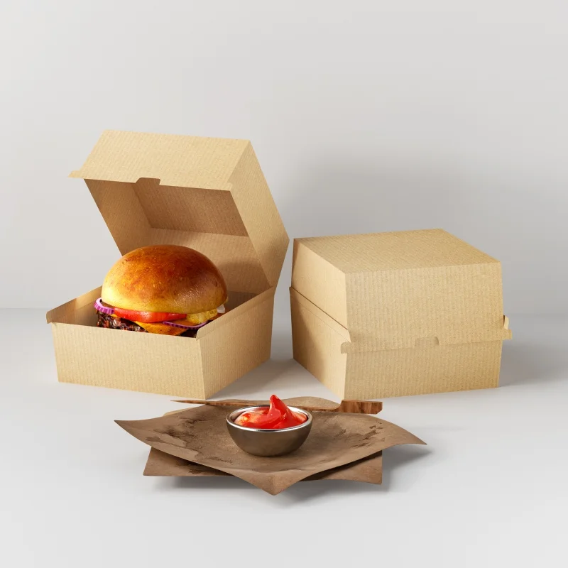 Custom  Custom printed eco disposable restaurant food togo container take away kraft paper lunch bento packaging sandwich packin custom custom logo printed pe coated deli meat hamburger frie burger sandwich wrap wax sheets food wrapping greaseproof paper w