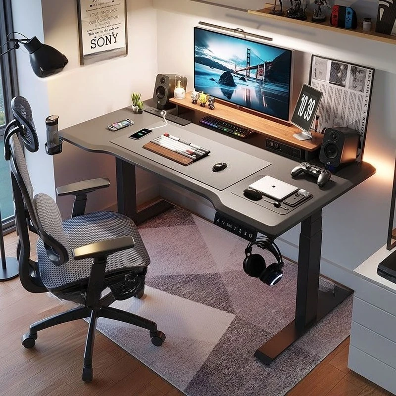 Electric Height Adjustable Smart Standing Desk Home Office Computer Table Game Desk Workstation Study Desk Bedroom Writing Table