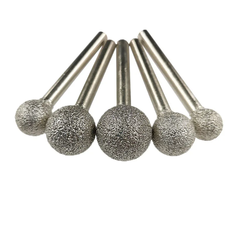 Diamond Ball Grinding Head 1 pcs 6mm Shank Diameter Electroplated Blade Coarse Sand Grinding Rod 36 Mesh Metal Stone diamond grinding head