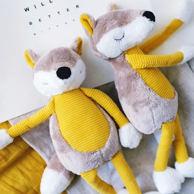 

Плюшевые игрушки с длинными ногами, мягкие животные для малышей, милая мультяшная лиса для детей, для мальчиков, Детские Рождественские подарки на день рождения