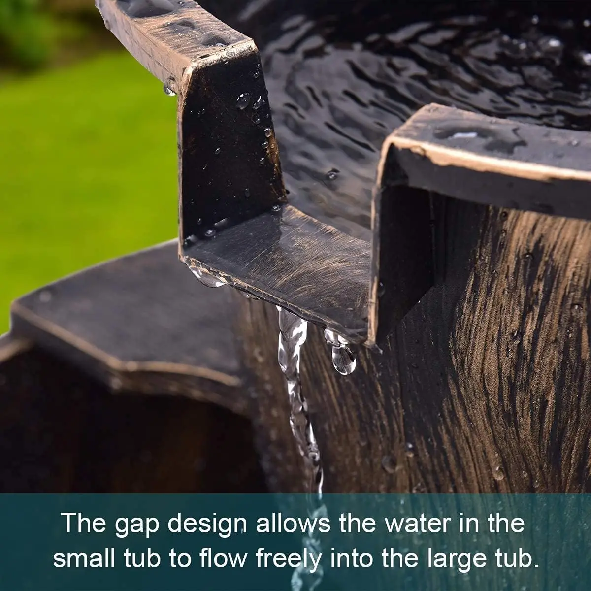 Rustic 2-Tier Outdoor Fountain