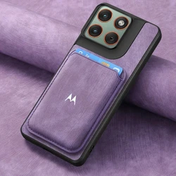Leather Phone Case with Card Holder Cover - Edge 70 Fusion Plus (PURPLE)