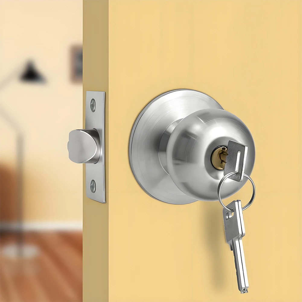 Aluminum Alloy Door Knobs Rotation Lock With Key For Bedrooms Living Rooms