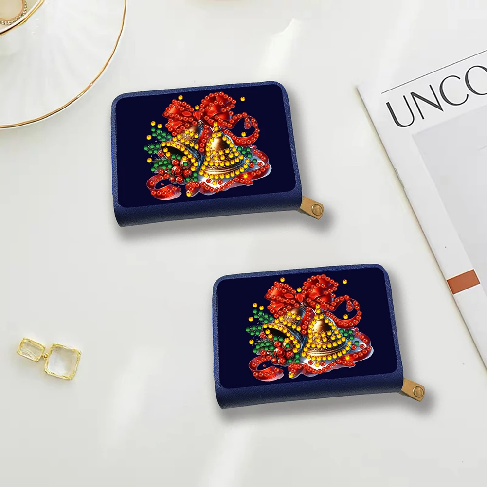 Rhinestone Makeup Bag DIY Diamond Art Crystal Rhinestone Purse Zipper Closure Bling Diamond Dot Diamond Card Pack DIY Craft Gift