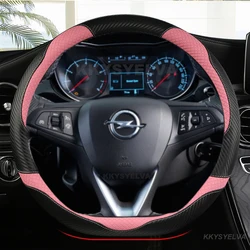 Luxurious D - Shape Leather Car Steering Wheel Cover (PINK)