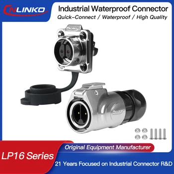 Cnlinko M16สายล็อคสกรูขั้วต่อตัวผู้ตัวเมียขั้วต่อ IP68 2 3ขา400V/10A ซ็อกเก็ตปลั๊กสำหรับการบินไฟฟ้า 1