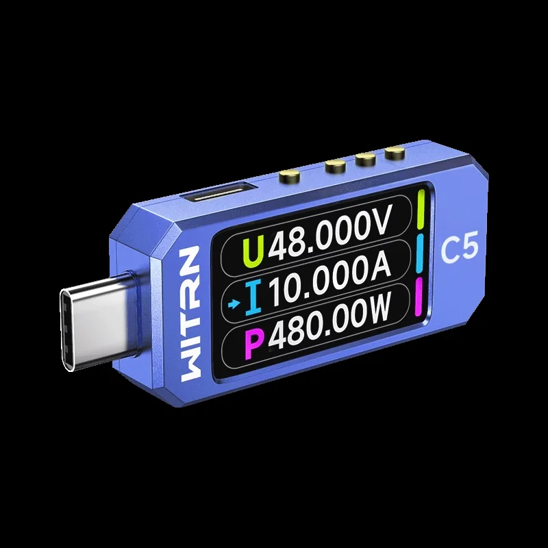 

WITRN C5 red 20bit detector USB voltage and current meter 28V tester PD3.1 fusion fast charging UFS EPR