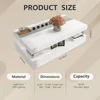 LED Coffee Table, White Modern High Gloss Coffee Table with RGB Light, Rectangular Coffee Table with Remote Control for Living 2